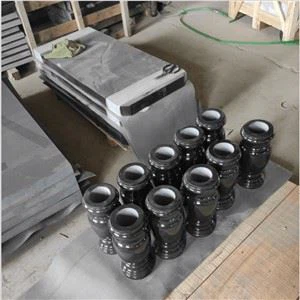 Absolutní černé žulové květinové vázy