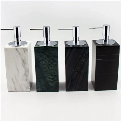 Čtvercová mramorová láhev na sprchový gel